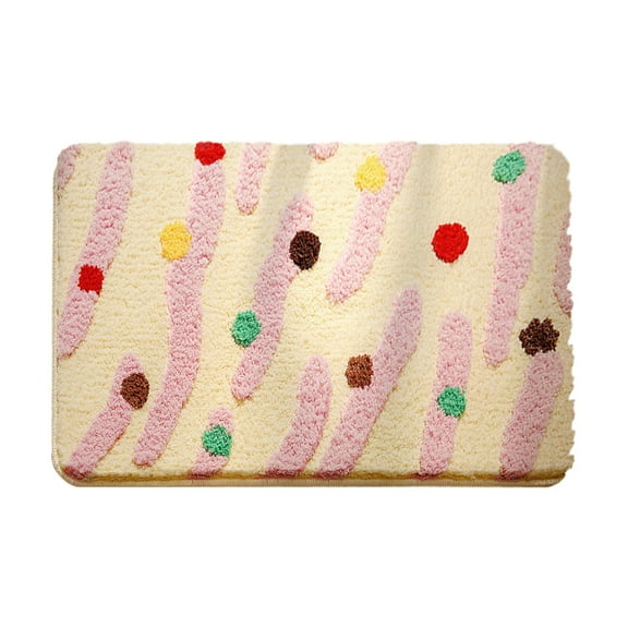 Gallickan Area Rug Floor Mat, 35x24 Inch Non Slip Sheep Fur Carpet, Bedroom Living Room Decor with Cute Pattern, A