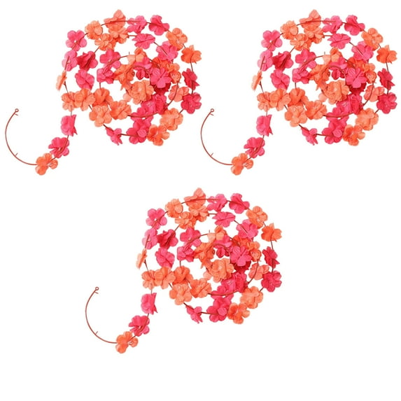 Gallickan Artificial Hanging Vine, 3-Pack Faux Cherry Blossom Garland, UV Resistant Greenery for Outdoor Porch, Garden, Wedding and Terrace Decoration, Hot Pink
