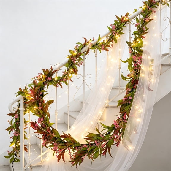 Gallickan Artificial Rattan Vine 180cm Hanging Garland Faux Greenery for Window Door Wall Patio Outdoor Home Spring Decor