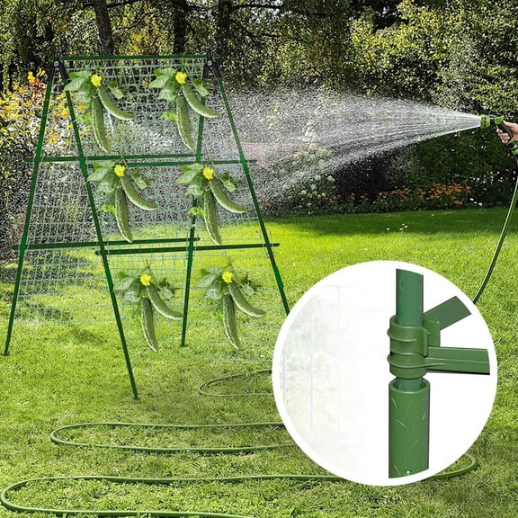 Gallickan Assembly Plant Climbing Support Frame, Plastic Coated Steel Cucumber Growth Rack for Garden Vegetable Vine Plant Support 1pc
