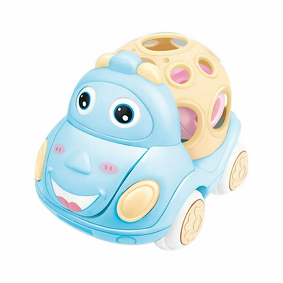 Gallickan Baby Car Rattle Toy, Rattle & Roll Cars for Toddler Aged 1-3, Friction Powered Truck, Baby Boys Girls Gift, Blue