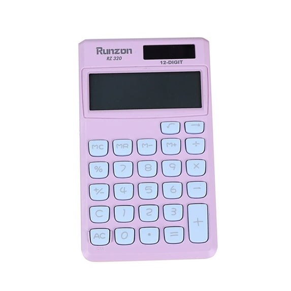 Gallickan Basic Calculators for School, 12-Digit Cute Calcultors for Boys Girls, Solar and Battery Powered, Math Calculator for Middle School & College, Purple