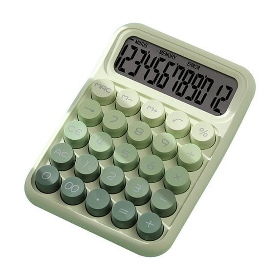 Gallickan Basic Calculators for School, Cute Calculator 12 Digits Big Button Stylish Calculator for Middle School & College, Back to School Supply, Green