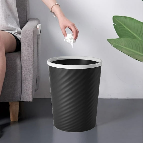 Gallickan Bathroom Trash Can, 2 Gallon Garbage Can Plastic Waste Basket Container Bin for Narrow Spaces Bathroom, Bedroom, Kitchen, Office, Home, Black
