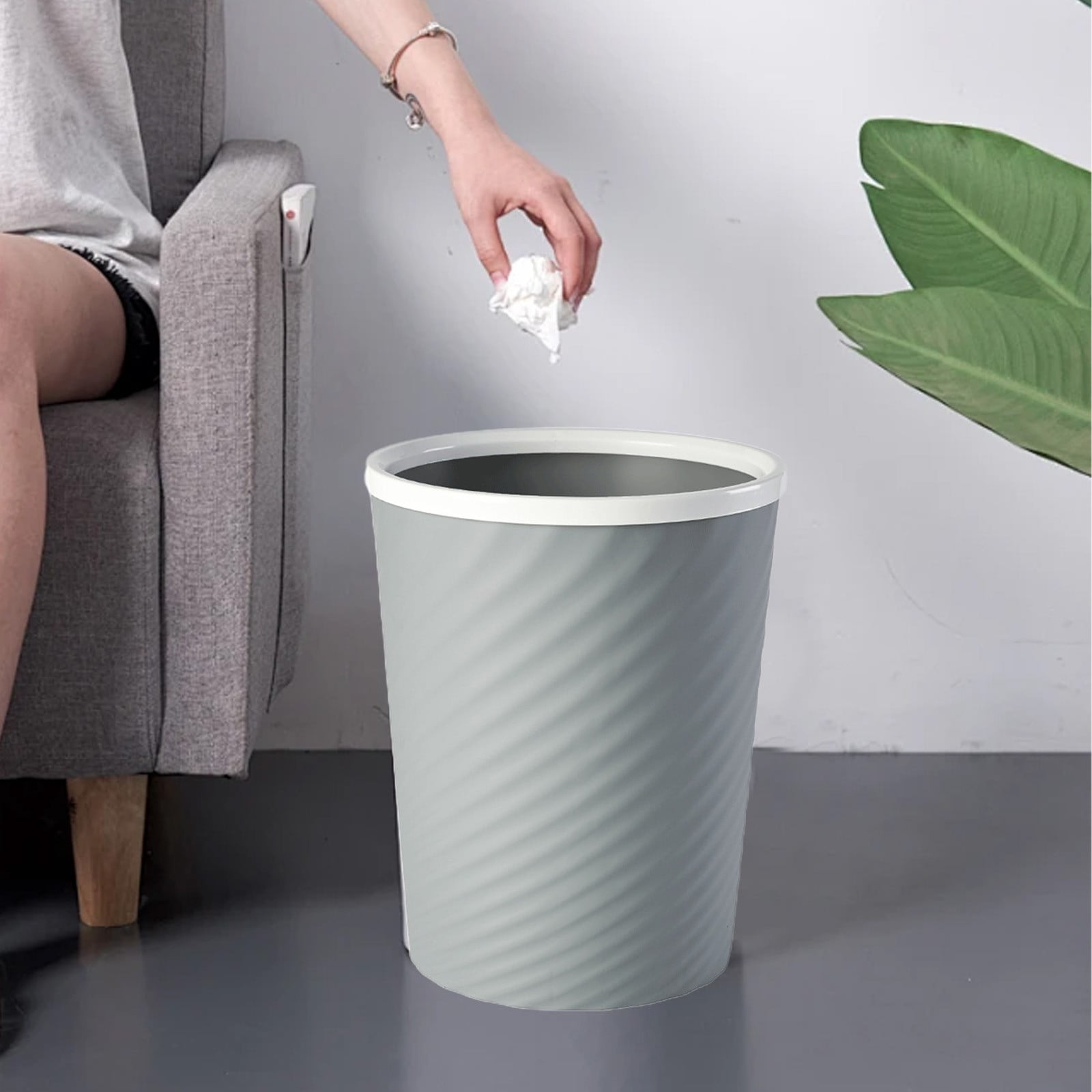 Gallickan Bathroom Trash Can, 2 Gallon Garbage Can Plastic Waste Basket ...