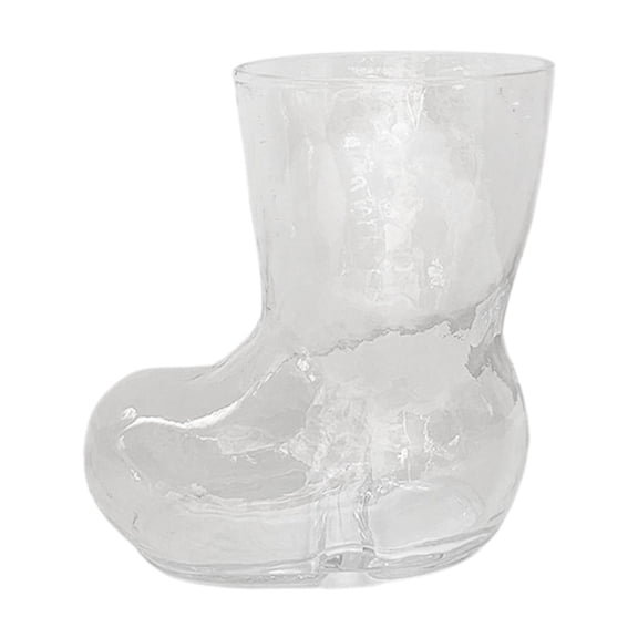 Elainilye Beer Mug, Novelty 17oz Boot Shaped Glass Transparent Drinking Cup Home Bar Party, White