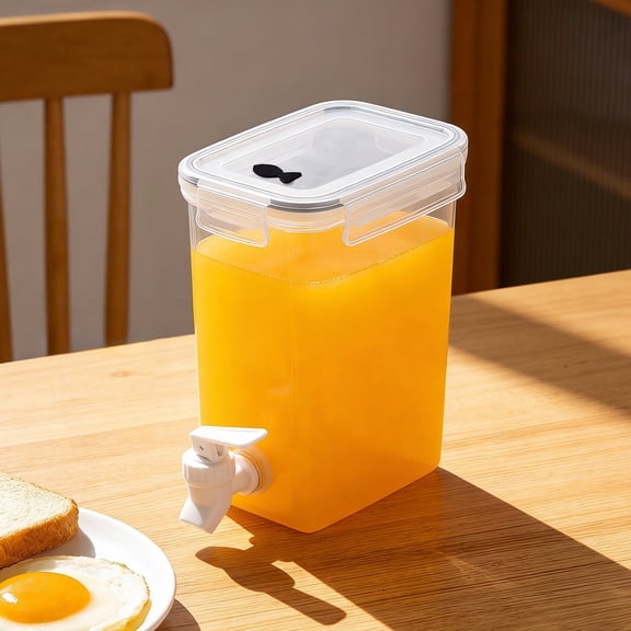 Gallickan 2L Beverage Dispenser with Faucet, Plastic Cold Drink Container for Fridge, Ice Lemon Juices Pitcher for Camping Party, 1pc