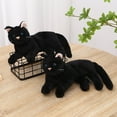 thumbnail image 1 of Gallickan Black Cat Plush Toy, Realistic Lying Down Stuffed Animal Cat, Soft Fluffy Kitten Plushie, Cute Poseable Decor for Home, Office, Car, Black, 1 of 8