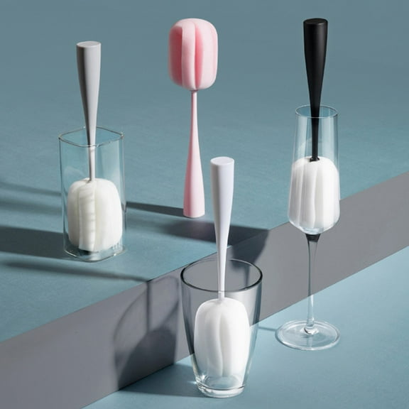 Gallickan Bottle Brush, Non-Scratch Cleaning Sponge for Wine,Whiskey Glass, Cups, Baby Bottle Glasswares Mugs Cups Kitchen Clean, Pink