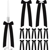 Gallickan Bow Ribbons, 12-Pack Satin Decorative Bows for Gift Wrapping, Cake Decoration, Wine Bottle, Party Craft Supplies and Embellishment, Black