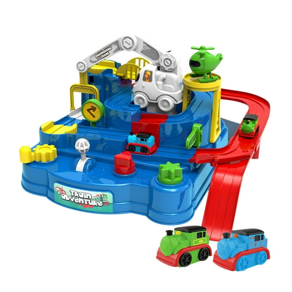 Gallickan Boys Toys Car Track, Kids Track City Car Toy for 3 4 5 6 7 Years Old Boys Girls - Car Toys with 3 Cars, Car Track Toys for Boys Age 3+, Blue