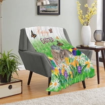 Gallickan Bunny Blanket Gifts for Girls, Cute Easter Bunny Throw Blanket - Lightweight Soft Fuzzy Plush Blankets for Couch, Sofa, 40x28 Inches, Green