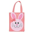 thumbnail image 1 of Gallickan Bunny Easter Tote Bag, Easter Bunny Baskets with Handle, Candy Bag for Easter Egg Hunt Easter Children Gift Storage Handbag, Pink, 1 of 4