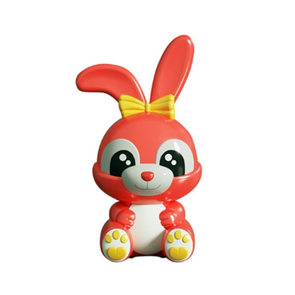 Gallickan Bunny Piggy Bank, Rabbit Coin Bank with Light and Sound, Toys for 5 6 7 8 9 10 Year Old Kids Birthday Gifts, Encourages Early , Red