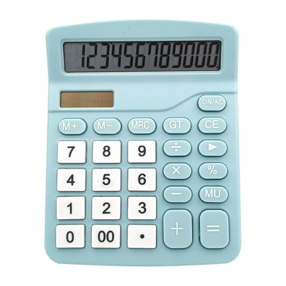 Gallickan Calculator for Kids, Basic Standard Function Desktop Calculators with 12 Digit Large LCD Display and Big Button, Solar Battery Dual Power Office Calculator, Light Blue