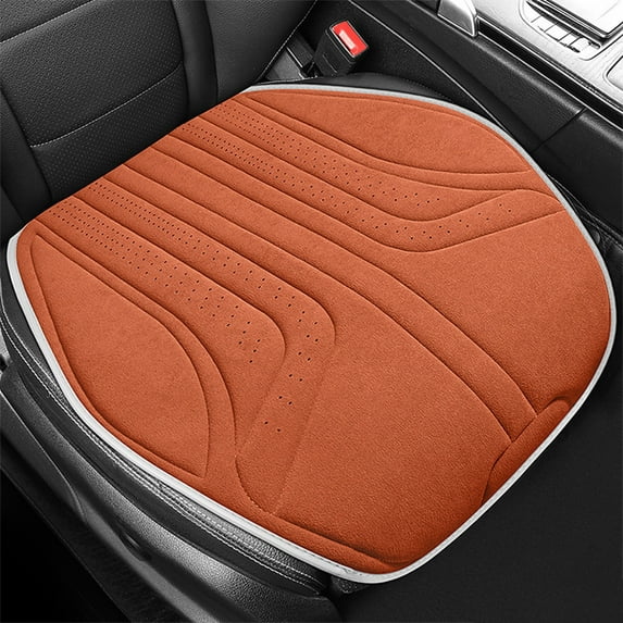Gallickan Car Seat Cushion, Breathable Leather Velvet Cover Half Pack Protector Pad, Universal Fit Automotive Accessory for Driving Comfort Long Rides, Brown