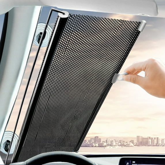 Gallickan Car Windshield Sun Shade, Car Window Curtains for Front and Rear Gears, Blocks Sun and UV Rays, Easy to Install, Sun Visor for Car Keeps Your Vehicle Cool, Black-M