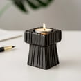 thumbnail image 1 of Gallickan Ceramic Candle Holder, Square Modern Candle Cup, Handheld Candle Stand, Minimalist Desktop Decor for Wedding and Home, Black, 1 of 6