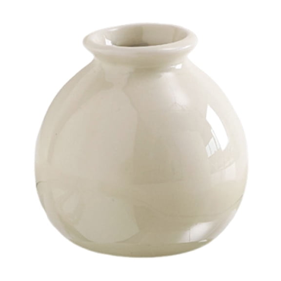 Elainilye Ceramic Vase, Mini White Pot for Single Flower Desktop Decor, Modern Living Room Table Centerpiece, 6 Inch, White