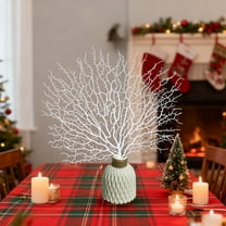 Gallickan Christmas Artificial Branches, Decorative Twig Stems, Simulation Tree Branches, for Home Holiday Decor, Festive Display, White