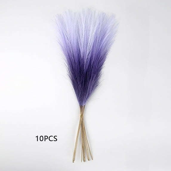 Gallickan Christmas Artificial Pampas Grass, 10 Pcs Fake Reed Grass Decor, Decorative Foliage for Home Wedding Party, Artificial Greenery for Christmas, J