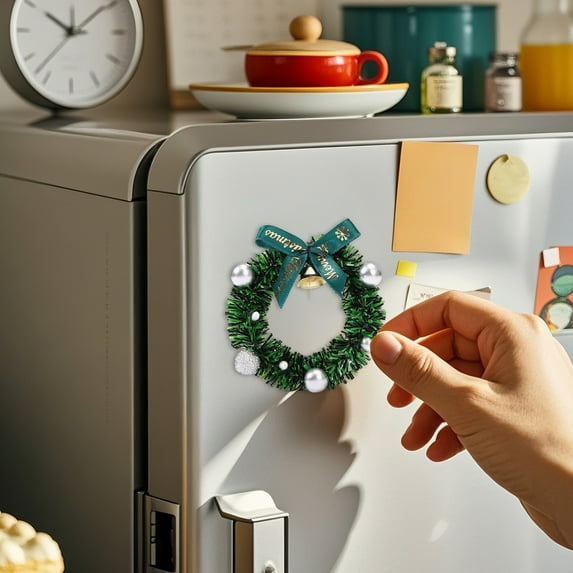 Gallickan Christmas Magnetic Garland, Mini Refrigerator Decor, Festive Office Home Decoration, Set of 2 Magnets, Holiday Party, D