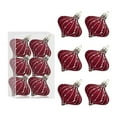 thumbnail image 1 of Gallickan Christmas Ornaments, 6 Pack 3 Inch Flocked Glitter Ball Decorations, Shiny Hanging Pieces for Christmas Tree and Holiday Decor, Wine, 1 of 5