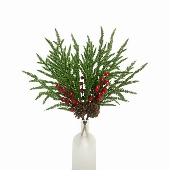 Gallickan Christmas Pine Branch, Artificial Needles Sprig for Christmas Decoration, Hotel and Home Display, Single Greenery, for Center and Arrangements, Green