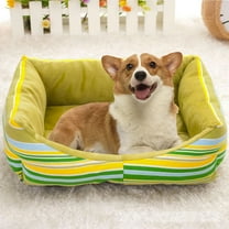 Gallickan Christmas Stripe Pet Bed, Soft Comfortable Cat Cave, Dog Bed, Holiday Themed Pet Products, Cozy Plush Pet Cushion For Small Animals, Green