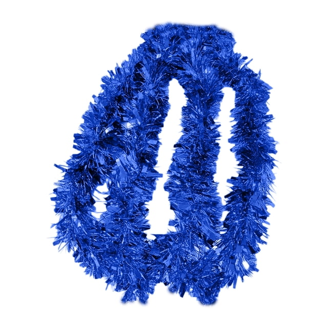 Gallickan Christmas Tinsel Garland, 78 Inch Metallic Hanging Tinsel, Shimmering Tree Garland, 3.5 Inch Wide Reflective, for Xmas Tree and Party Decoration, Blue