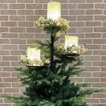 Gallickan Christmas Tree Topper, 36 Inch Triple Tier Candelabra with Light Up, Candle Holder Stand for Indoor Tree Tabletop Decor, Black