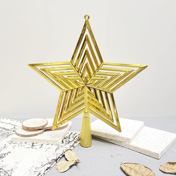 Gallickan Christmas Tree Toppers, Mini Christmas Tree Topper Star, Christmas Tree Decoration Treetop for Holiday Ornament or Home Decor, Yellow