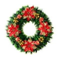 thumbnail image 1 of Gallickan Christmas Wreath, 16 Inch Red and Gold Decor, Holiday Door Hanging, Window Wall Decoration, Festive Bow and Berry Design for Seasonal Display, Red, 1 of 7