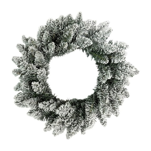 Gallickan Christmas Wreath, Flocked Decorative Ring, Door Hanging Decor, Wall Display Garland, for Home, Window, Mall Scene, White