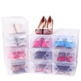 thumbnail image 1 of Gallickan Clear Plastic Shoe Box, Foldable Stackable Storage Organizer Container Bin for Closet Cabinet Sneakers Collection Tidy Home Solution, White, 1 of 7