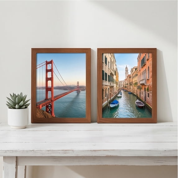 Gallickan Coffee Brown 8x10 Inch Resin Wood Photo Frame, Tabletop Wall Mounted Empty Picture Frame for Home Decor