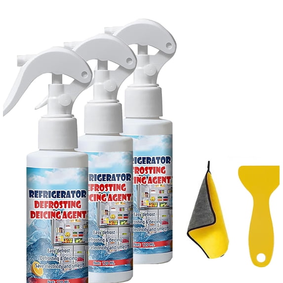 Gallickan Cooler Freezer Cleaner Spray, Food Safe Defroster, Ice Remover, Refrigerator Cleaner, 4 Oz Bottle For Appliances, Kitchen Use, 3-Pack