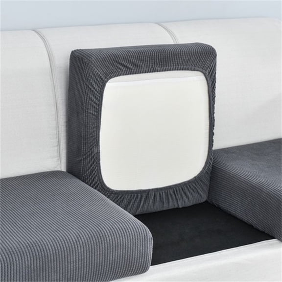 Elainilye Couch Cushion Covers, Universal Magic Sofa Covers Washable, Corn Fluff Stretch Couch Sofa Covers, Interior Sofa Seat Cushion Covers for Sofa,4-person(90.5x110 inch), Dark Gray