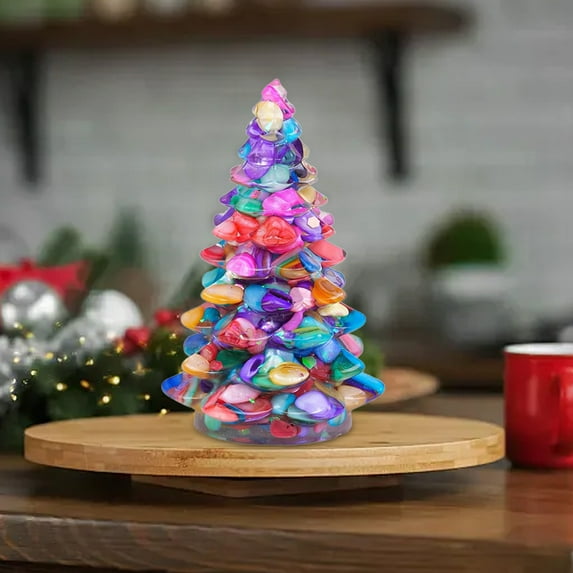 Gallickan Crystal Christmas Tree, Colorful Gravel Glitter Glue DIY Craft Kit, Tabletop Decoration Gift, Reusable Holiday Centerpiece, Multicolor