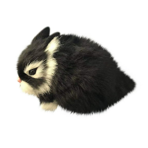 Gallickan Cute Bunny Plush Toy, Realistic Soft Rabbit Stuffed Animal Plushies, 5.1" Bunny Figure Simulation Rabbit Model for Kids Boys Girls Age 3+, Black