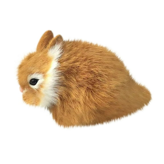 Gallickan Cute Bunny Plush Toy, Realistic Soft Rabbit Stuffed Animal Plushies, 5.1" Bunny Figure Simulation Rabbit Model for Kids Boys Girls Age 3+, Brown