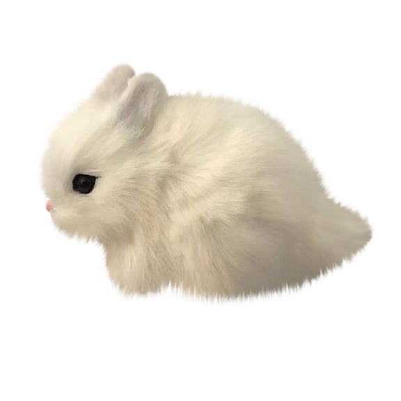 Gallickan Cute Bunny Plush Toy, Realistic Soft Rabbit Stuffed Animal Plushies, 5.1" Bunny Figure Simulation Rabbit Model for Kids Boys Girls Age 3+, White