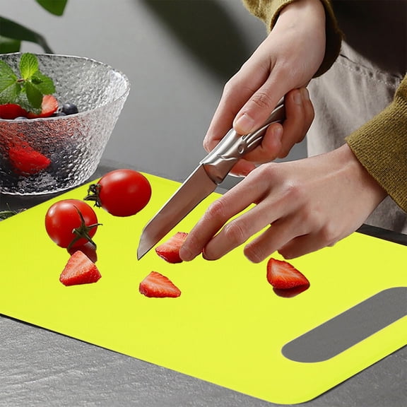 Gallickan Cutting Board, Plastic 2-Sides Mat, Fruit Vegetable Prep Board Anti Slip Feet Dishwasher Safe Kitchen Counter Helper Tool, Light Green