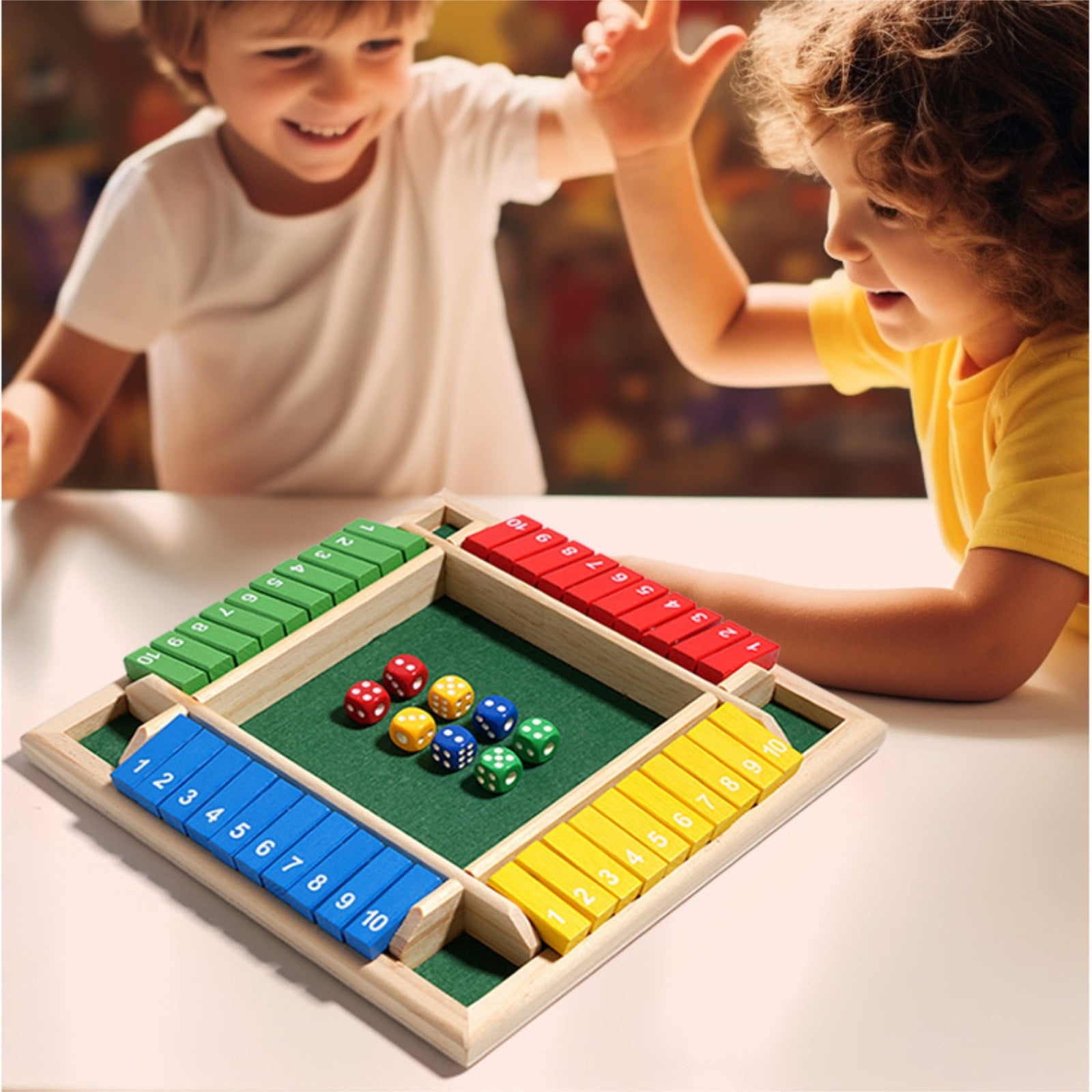 Grandparents Gifts Shut The Box Wooden Dice Game - Family Strategy Game With Felt Lining A 1007458
