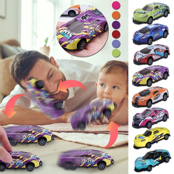 Gallickan Die-Cast Pull Back Toy Cars, 8 Pcs Vehicle Set for Toddlers, Child Party Favors, Stocking Stuffers, Race Cars Gift Set for Kids Birthday Christmas