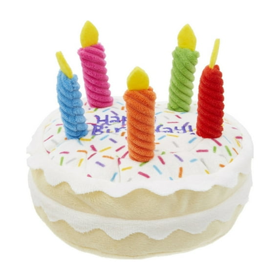 Gallickan Dog Birthday Toy, Pup Cake Puppy Cupcake Plush Squeak and Crinkle Gift, 5.5-Inch Plush Musical Dog Toy for All Breed Sizes, Candle Cake