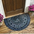 thumbnail image 1 of Gallickan Doormat, 16x24 Inch Bohemian Semi-Circle Non Slip Entry Rug, Crystal Velvet Front Door Mat Point Plastic Backing, A, 1 of 5