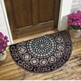 thumbnail image 1 of Gallickan Doormat, 16x24 Inch Bohemian Semi-Circle Non Slip Entry Rug, Crystal Velvet Front Door Mat Point Plastic Backing, B, 1 of 5
