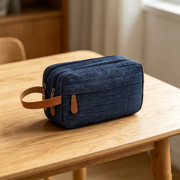 Gallickan Double Layer Portable Divided Storage Bag, Handheld Organizer for Travel Work Daily Use, Compact Lightweight Tote for Toiletries Cosmetics