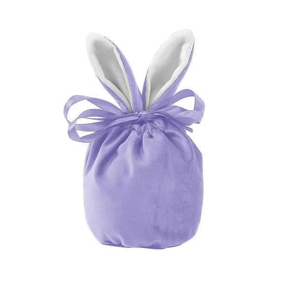 Gallickan Easter Baskets for Teen Girls, Easter Bunny Ear Baskets Tote Bags, Easter Egg Hunt Easter Children Gift Storage Handbag Easter Basket Stuffers, Purple
